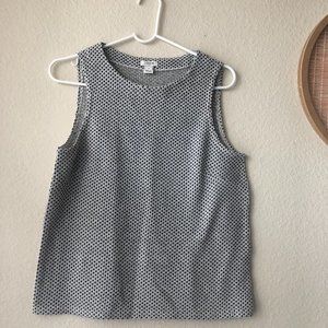 J. Crew White Blue Dot Blouse